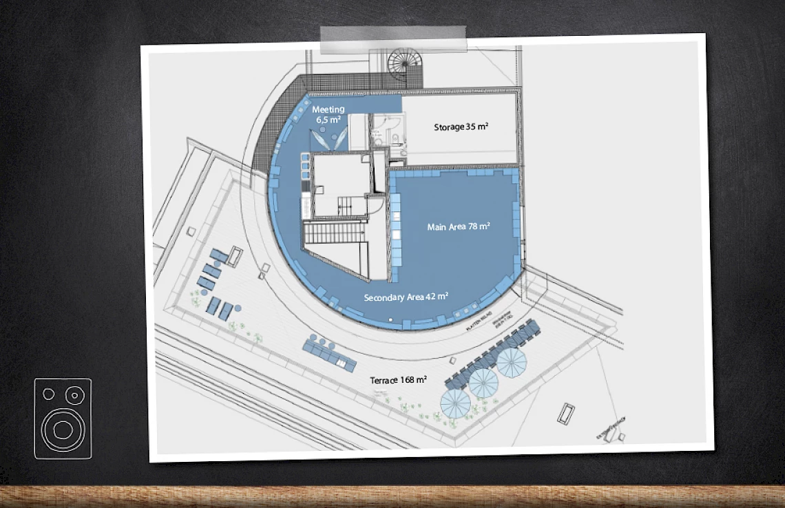 Lageplan OutOfOffice München Eisbach: Deinen Raum mieten zum Geburtstag feiern mit Dachterrasse