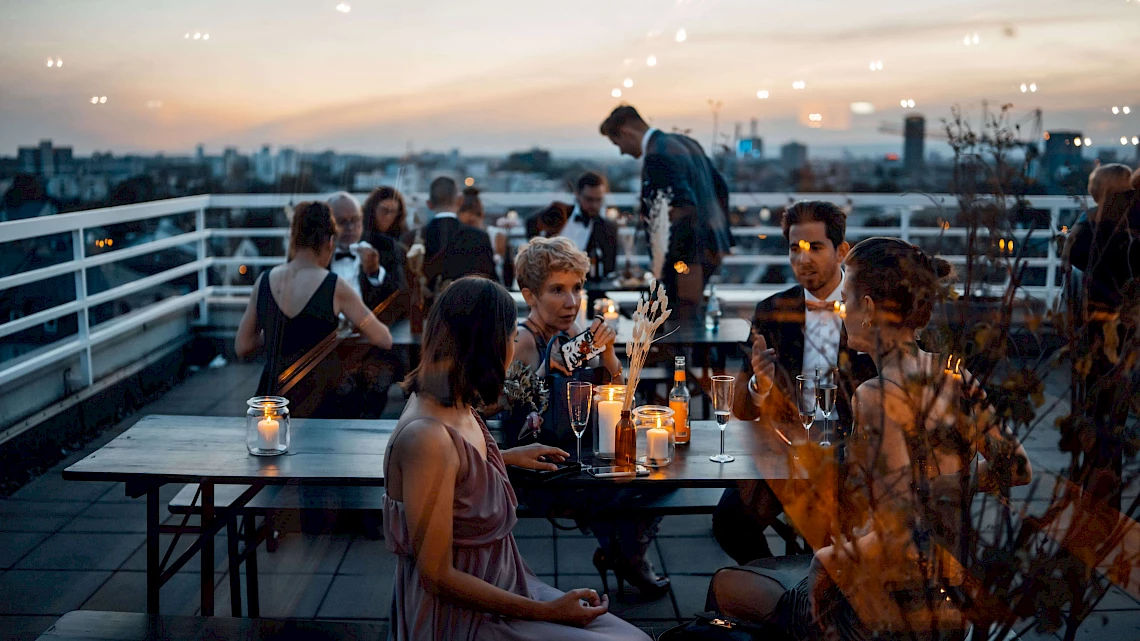 Business Event auf der Dachterrasse unserer Eventlocation Frankfurt Sachsenhausen
