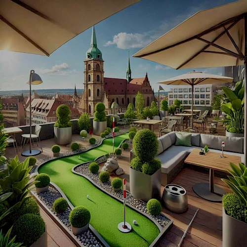Minigolf über den Dächern Stuttgarts